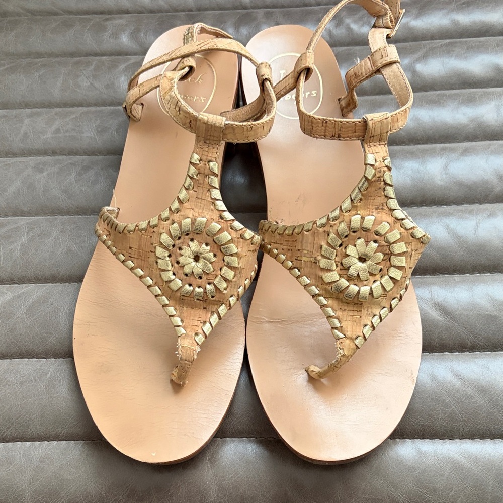 Jack Rogers Elise Block Heel Cork Sandals - 10M